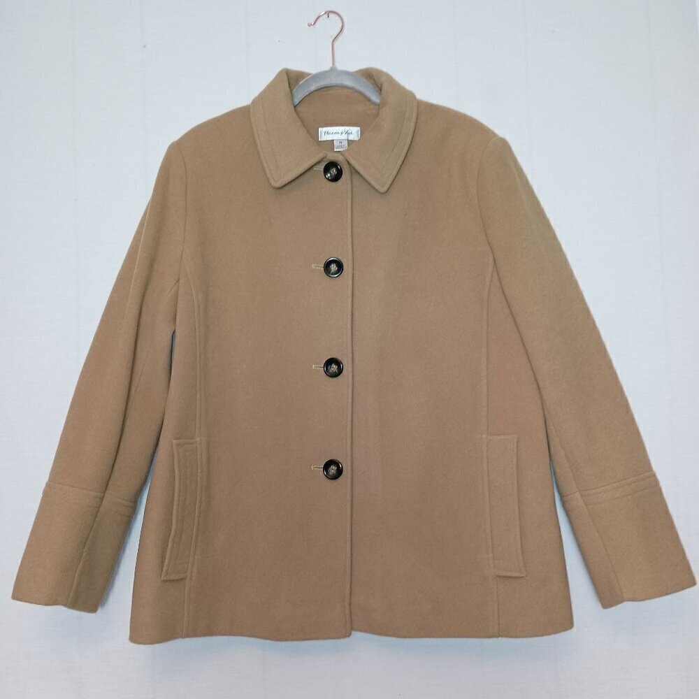 Preston & York Vintage Ladies Pea/Car Coat Wool Blend Plus Size 16